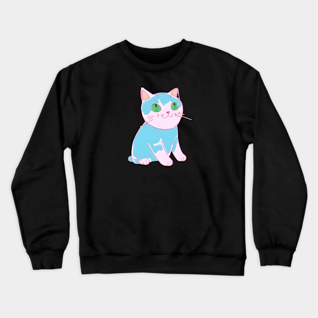 Cute anime cat Crewneck Sweatshirt by AbstractWorld